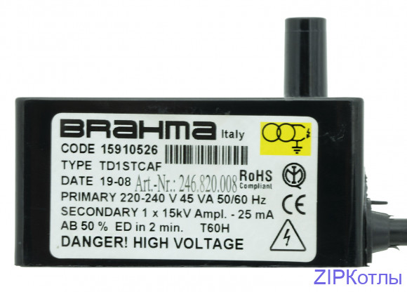 Трансформатор Brahma TD1STCAF блок розжига15910526 блок поджига (246.820.008)_