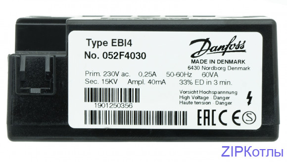 Трансформатор электронный сервисный для розжига дизельных горелок Danfoss Данфосс ED 33% 3min 40mA 2x7,5kV  EBI4, 052F0063 (052F4030) 327.820.010  Трансформатор электронный сервисный для розжига дизельных горелок Danfoss Данфосс ED 33% 3min 40mA 2x7,5kV  EBI4, 052F0063 (052F4030) 327.820.010