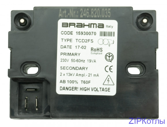 Трансформатор Brahma  TCD2FS блок поджига 15930070 Блок розжига (246.820.035)_