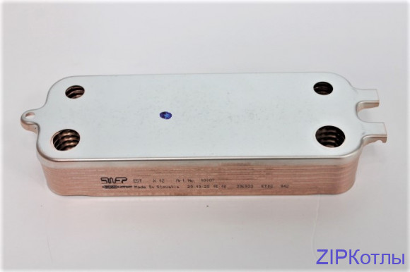 Теплообменник вторичный 12 пластин для котлов Buderus, Bosch 87186446230 (2)