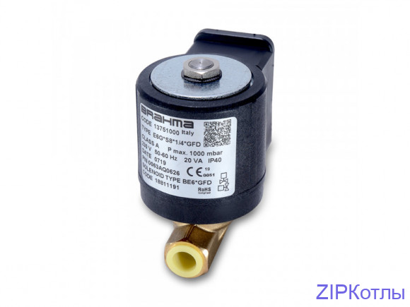 ЭЛЕКТРОМАГНИТНЫЕ ГАЗОВЫЕ КЛАПАНЫ BRAHMA E6G*S8*1/4*GFD (230/50-60) 13751000 (246.322.042)
