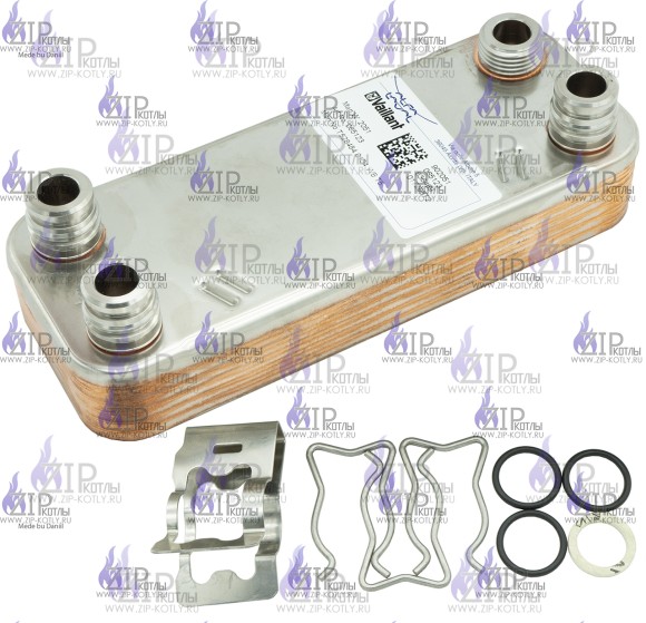 Вторичный теплообменник 12 пластин Vaillant 065131 Вторичный теплообменник 12 пластин Vaillant 065131