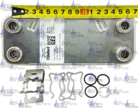 Вторичный теплообменник 12 пластин Vaillant 065131 Вторичный теплообменник 12 пластин Vaillant 065131