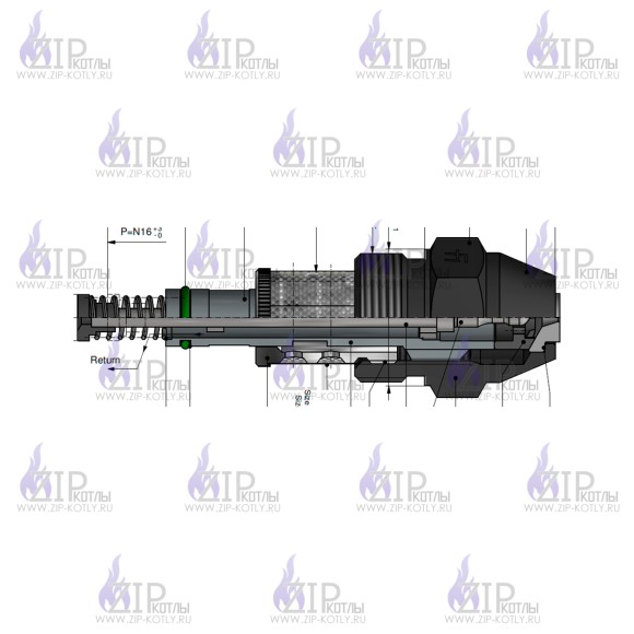 Топливная форсунка Fluidics KW3-55/45°
