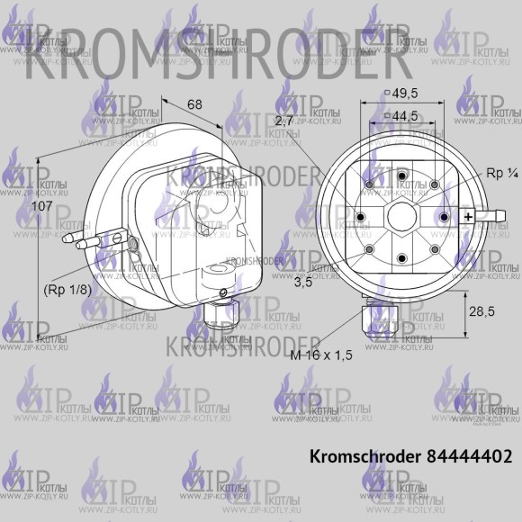 Датчик-реле давления воздуха Kromschroder DL 3A-3Z 84444402_5 Датчик-реле давления воздуха Kromschroder DL 3A-3Z 84444402_5