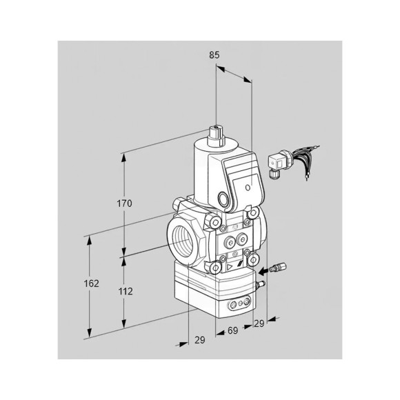 Газовый клапан Kromschroder VAG240R/NWAE 88001256 Газовый клапан Kromschroder VAG240R/NWAE 88001256