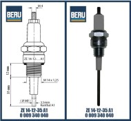 Свеча электрод розжига и контроля пламени 35 мм Ignitors BERU ZE 14-12-35 A1 0009340040 Свеча электрод розжига и контроля пламени 35 мм Ignitors BERU ZE 14-12-35 A1 0009340040