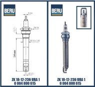 Свеча электрод зажигания ignitors BERU с защитной трубкой ZK 18-12-236 URA 1 0004800615 Свеча электрод зажигания ignitors BERU с защитной трубкой ZK 18-12-236 URA 1 0004800615