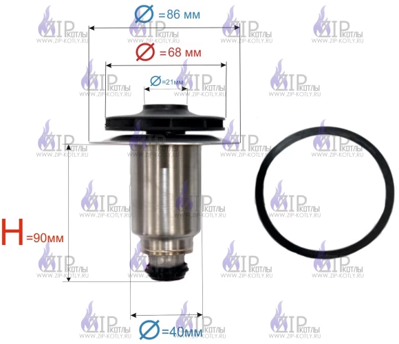 Ротор циркуляционного насоса Wilo KSL 15/7 с крыльчаткой 21 мм_3 Ротор циркуляционного насоса Wilo KSL 15/7 с крыльчаткой 21 мм_3