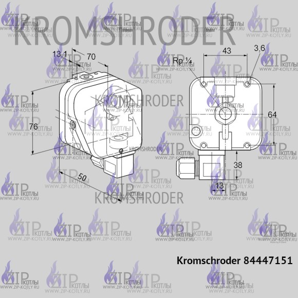 Датчики-реле давления Kromschroder DG 10B-6 code 84447151 Датчики-реле давления Kromschroder DG 10B-6 code 84447151