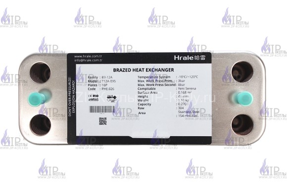 PHE.026 Теплообменник вторичный ГВС HRALE 16 пл 154mm для Viessmann 7875504 7875502 _4