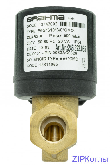 Газовый Клапан Brahma E6GS1038GMO 13747002 Газовая арматура (246.322.065)_